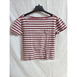 VTG Liz Claiborne Lizwear Striped Boatneck Nautical Preppy Parisian Top M/L